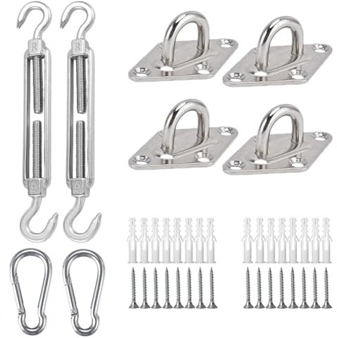 XENVIO Sonnensegel Befestigung Set Zubehör 304 Edelstahl M6-40 Stücke