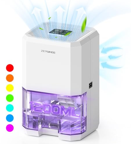 Dehumidifiers for Home, Small Dehumidifiers for Drying Clothes with Auto-Off & Visual Water Tank, Portable Ultra Quiet Dehumidifier for Bedroom Energy-saving White Dehumidifier for Bathroom RV Home