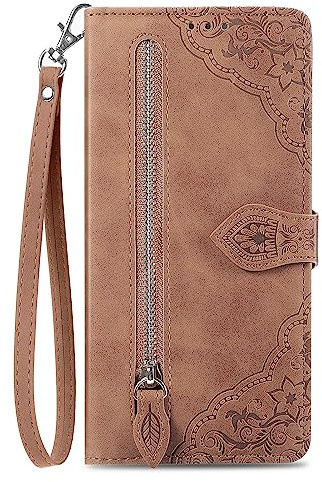 NEXCURIO Handyhülle für Google Pixel 9 / Pixel 9 Pro 5G Hülle Klappbar mit Kartenfäch Ständer Klapphülle Schutzhülle Leder Wallet Flip Case Cover Tasche Handytasche Stoßfeste - Braun