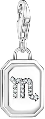 THOMAS SABO Charm-Anhänger Sternzeichen Skorpion mit Steinen Silber 925 Sterlingsilber, Geschwärzt