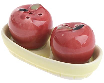 1 Pair Apple Ceramic Salt Pepper Shaker Set Condiment Bottle Wedding Party