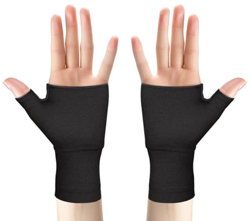 Qaum Guanti A Compressione Sportivi Supporti Per Il Polso Di Compressione, 2 Pezzi Traspirante Stecca Da Polso Di Pollice Protege Supporto Guanti Antiscivolo Ed Elastico Per Donna Uomo Sport Dolori