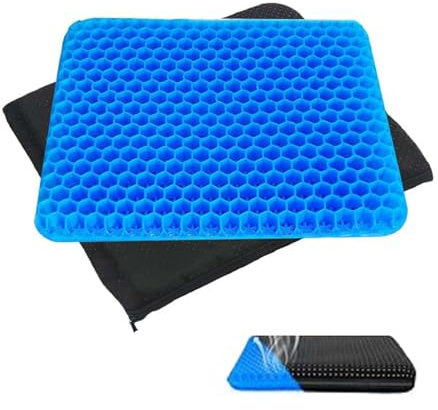 HUAZEXINX Large Gel Seat Cushion for Long Sitting with Non-Slip Covers – Pressure-Relieving, Soft & Breathable Design for Car, Office, Desk Chair & Wheelchair (Adult （40 * 35 * 1.8cm ）)