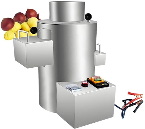 WTRYRN Pelapatate Elettrico Professionale da 200 kg/h, Macchina Automatica Commerciale per l'apertura e la tacca delle Castagne, 10 coltelli, per venditori ambulanti, ristoranti, supermercati B