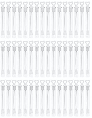 Baguette à Bulles de Mariage Mini Tube de Bouteille Savon en Forme Coeur 48 pièces Fournitures décoration fête pour Enfants bâton Bulles faveur Amusant en Plein air pour l'acti