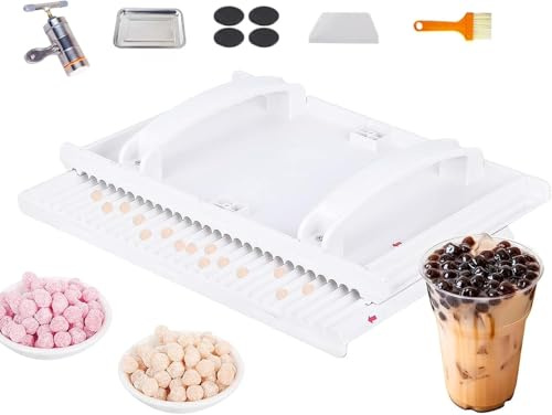 Herramienta for hacer perlas de tapioca (3-12 mm), máquina manual for hacer perlas de tapioca, tabla for frotar bolas de yuca y taro, ideal for tiendas de té con leche, cocinas y hogares.