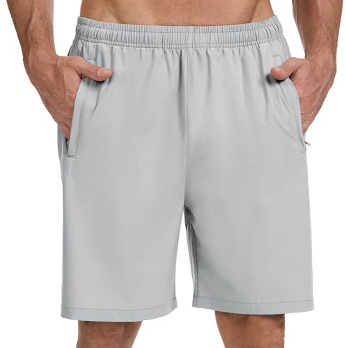 Bassdash Pantalon Corto Hombre Deporte Pantalones Cortos para Pesca y Senderismo UPF 50+ con 3 Bolsillos con Cremallera Ligeros Resistentes al Agua y de Secado Rápido FP12M