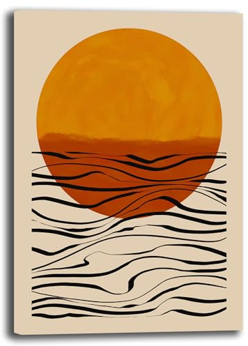 Quadri Moderni Soggiono Tramonto Astratto Quadro Moderno su Tela Stampa Canvas Astratta Decorazione da Parete per Salotto Camera Arredamento Contemporaneo (16, 30x40 cm, Canvas intelaiato)