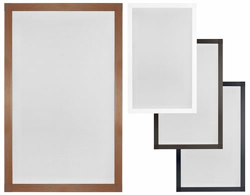 ROLLMAXXX Fliegengitter Fenster zur Selbstmontage 50 x 120 cm Weiß | Aluminium Rahmen Insektenschutz, Insektenschutz Fenster Bausatz, Fliegengitter Alurahmen