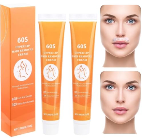Facial Hair Remover Cream for Women, 2Pcs Upper Lip Hair Remover | Depilatory Cream, Effective Hair Removal Cream for Face, Hydrating