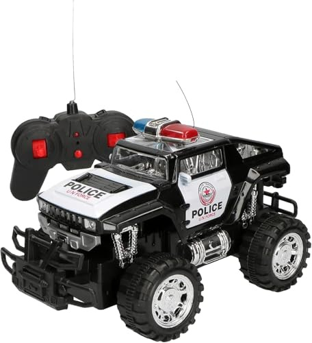 Generico Fuoristrada Polizia Telecomandato Auto Polizia Giocattolo Radiocomando Auto Radiocomando RC Police Force Car Radiocomandata Macchina Telecomandata Bambini Fuoristrada 4x4 SUV Truck RC (a)