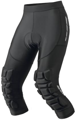 Jormino 3D Bike Pants with Built in Knee Pads, Padded Bike Capri Leggings L