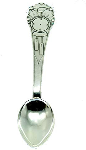 Bagatela.de Cucchiaio in argento sterling 925 (ossidato) regalo di padrino nascita battesimo bambini, Argento Sterling, Senza pietra