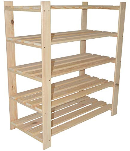 90 x 80 x 37 cm 5 étages Étagère en bois Étagère à chaussures Support à chaussures Armoire à chaussures Étagère à chaussures Idéal pour les chaussures en bois Étagère de rangement Porte-vêtements