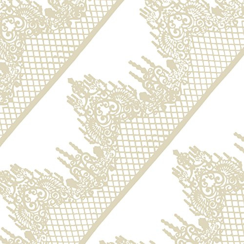 10tlg Große gebrauchsfertige Spitze essbar Tortenband Spitzendekor Muschel Gitterrand beige je 32cm