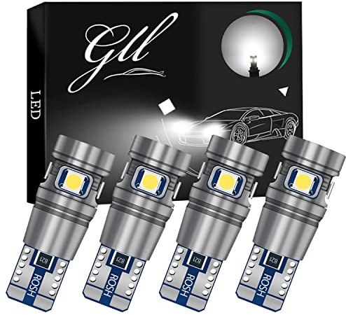 GLL 4pcs Blanc T10 501 LED Canbus 194 168 W5W 3030-6SMD Wedge T10 Ampoules Pour Voiture Dôme Intérieur Tableau de Bord du Tronc de la Plaque D'immatriculation