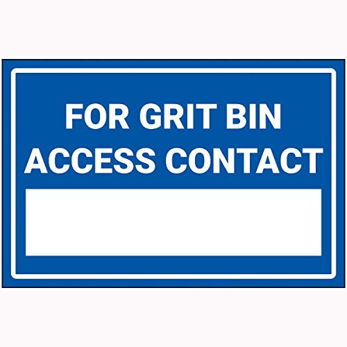 V Safety For Grit Bin Access Contact […] Sign - 400mm x 300mm - 2mm Rigid Plastic