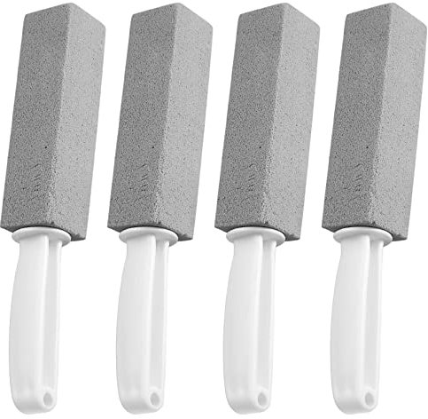 4 Pcs Pumice Cleaning Stone with Handle, Toilet Bowl Ring Cleaner Pumice Stone Sticks, Hard Water Ring Stains Remover Pumice Stone Sticks Brushes for Kitchen Bath Pool Household Cleaning