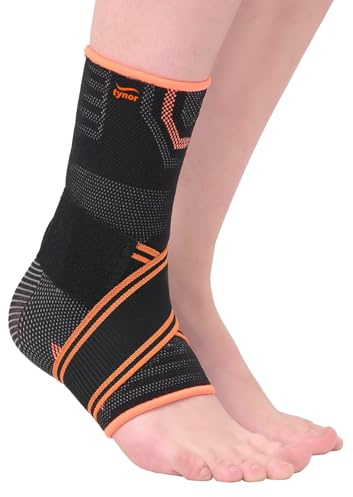 TYNOR Fuß- und Knöchelbandage bei verstauchtem Knöchel, verstellbare Neopren-Knöchelkompressionsmanschette, Knöchelstützbandage für Damen und Herren bei Sehnenentzündung, Arthritis, Sportlaufen, S