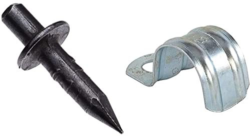 Fixpin 200 Stück 4x18mm,großer Kragen & Fischer Befestigungsschelle BSM 25, Ideal für nachträgliche Befestigung von Kabeln und Rohren, 50 Stück, 90839, grau