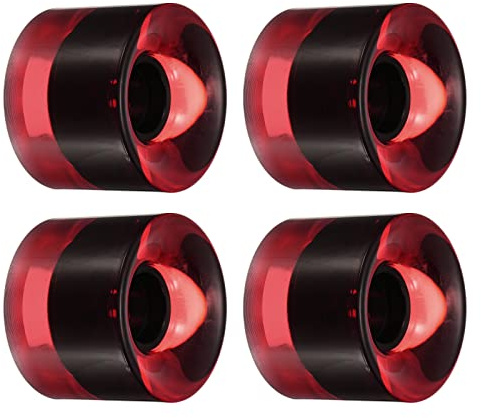 PATIKIL 60mm Longboard Wheels, 4 Pack Skateboard Wheel Street Wheels for Skateboards Cruiser Wheels Replacement 78A, Clear Red