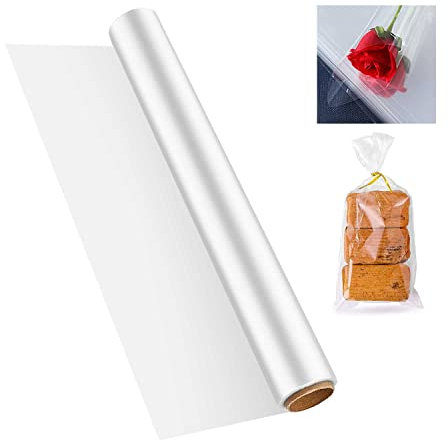Geschenkfolie Transparent, 40cm x 30m Cellophanfolie, Geschenkfolie, Durchsichtiges Geschenkpapier, Zellophanfolie Geeignet für Süßigkeiten Leckereien Blumen Geschenkkörbe
