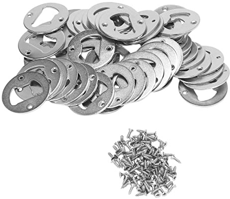 KVSERT Set di 50 inserti apribottiglie, in acciaio rotondo fai da te apribottiglie kit hardware parti hardware fornitura con