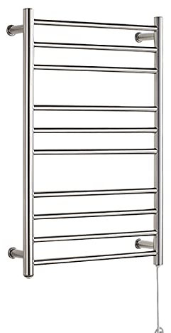 KLZUOPT Heated Towel Rail Electric Towel Warmer, Bathroom Radiator 10 Bar Electric Heated Towel Rack Wall Mount Towel Heater,Plug In (Plug In)