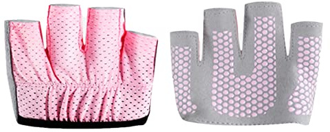 HEEPDD de Yoga Pilates, Bande Élastique Respirante à 4 Doigts Antidérapant Court Micro d'entraînement de la Paume pour Les Femmes pour l'équilibre du Corps (Rose M 18cm /
