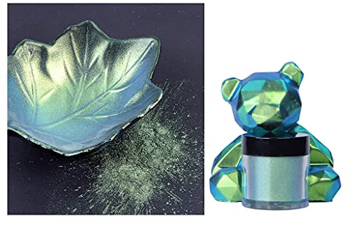 Maxtonser Chamäleon-Pulver Farbverschiebungs-Glimmerpulver für Epoxidharz-Perlen-Pigment-Pulver zum Malen von Seifenherstellung, mehrfarbig, Blau-Grün-Gold