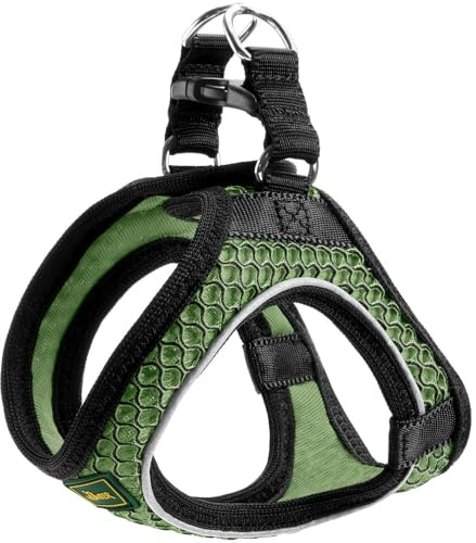 Hunter Hundegeschirr Hilo Comfort, Farbe: lindgrün, Easy Step-In Geschirr für kleine bis mittlere Hunde, mit Netzmaterial, reflektierende Elemente, angenehm leicht, modernes Design Größe: M