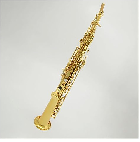 Professional Saxophon B-Flat-Saxophon Mit Hoher Tonhöhe, Messing, Gerades, Vergoldetes Saxofon Mit Geradem Und Gebogenem Mundstück