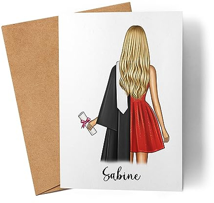 Kiddle-Design Bachelor Master Abitur 2026 Abschlusskarte Abschluss Geschenk Personalisiert Name Absolventin Doktor Geldgeschenk Karte Abi