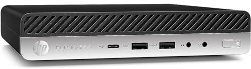HP EliteDesk 800 G4 Mini Tiny Business PC, Intel Hexa-Core i5-8500T up to 3.5GHz, 16GB DDR4 RAM, 256GB NVMe SSD, Dual Monitor Support, WiFi, Bluetooth, HDMI, DisplayPort, Windows 11 64-bit (Renewed)