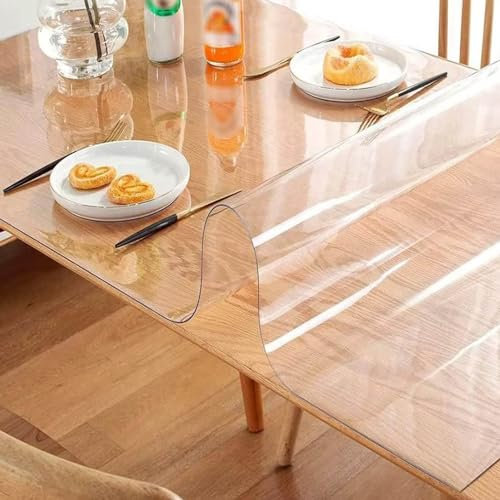 JIAJUTUI001 Tischschoner PVC Transparent,Abwaschbare Transparente Folie,Tischfolie Transparent Nach Maß Durchsichtiger 1.5mm Dicke Transparente Tischdecke für Garten,Esszimmer,Büro (40x70cm)