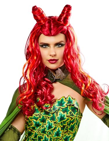 Rubies Disfraz de Batman y Robin Poison Ivy, peluca ondulada para mujeres adultas para fiestas temáticas y Halloween, talla única, Como se muestra, talla única