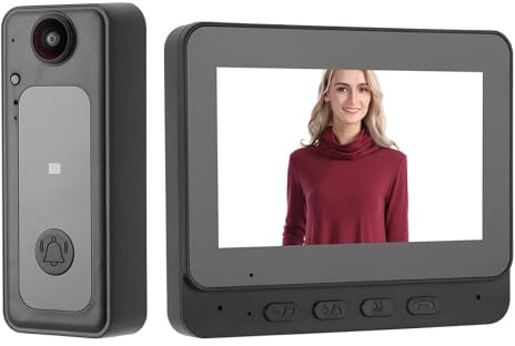 Wireless Video Doorbell Intercom with Monitor System, WiFi Smart Home Video Intercom Door Phone Kits, 8MP 170° Wide Angle Camera, 4.3 Inch Screen, for Apartment