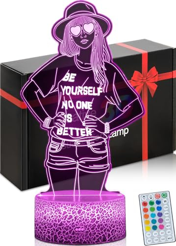 DAHEYMA Inspirational Gifts for Girls, Be Yourself Mood Night Light, 16 Colors Remote & Timer, Cool Music Fashion Room Decor, Ideal Birthday Christmas Gift Idea