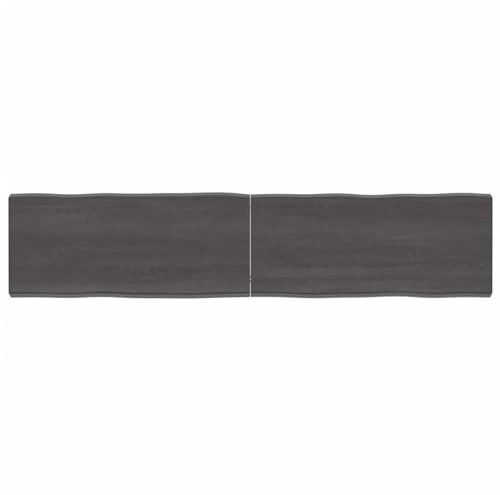 BaraSh Tischplatte 180x40x(2-6) cm Massivholz Behandelt Baumkante Schreibtischplatte Bürotischplatte für Schreibtisch, Esstisch