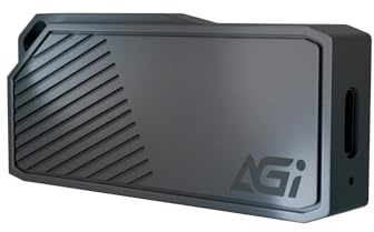 AGI ED238 1TB SSD Portatile Esterno NVMe USB C 3.2 Gen 2 Grigio | Velocità di lettura 1050MB/s. Unità a stato solido portatile compatibile con PC, Windows, Mac, Linux e Android