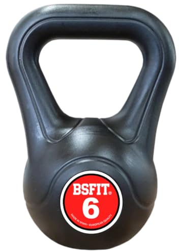 BSFIT Pesa russo. Pesa Kettlebell in calcestruzzo con manico ergonomico. Manubrio Kettlebell per allenamento muscolare a casa e palestra. Dumbbell (6 kg)