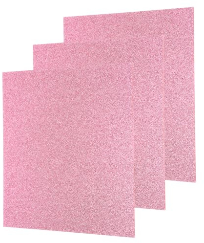 QUARKZMAN 3 Stück Rosarote Glitzer-Acrylplatten 1/8 Dicke 8 x 8 Glänzende PMMA-Fluoreszenz-Kunststoffplatten Extrudierte transparente Leerzeichen für DIY-Kunsthandwerk