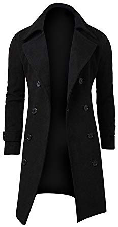 Inverno Men Slim Elegante Trench Coat Doppio Petto Lungo Jacket Coat Cappotto Lungo Elegante