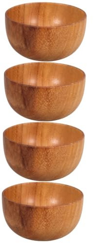 PRETYZOOM 4 Stück frühstücksschale holzschale holzschüssel nudelschale suppenschale -Servierschüssel Trinket Schüssel Kochschüssel Suppenteller Brotschale aus Holz Servierschale hölzern