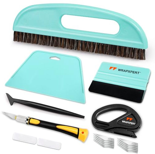 WRAPXPERT Wallpaper Smoothing Tool,Wallpaper Tools Included Felt Squeegee,Craft Knife,Wallpaper Brush,Wallpaper Scraper Tool for Peel and Stick Wallpaper,Window Tint Film,Wallpaper Adhesive