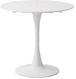 JZGORC Runder Esstisch, Moderner Lässiger Esstisch, Geeignet für 2–4 Personen, Rerfekt für Wohnzimmer, Esszimmer, Küche, Café - Weiß - 80cm