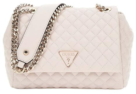 GUESS Damen Eco Rianee Convertible Crossbody Flap Umhängetasche, Stein