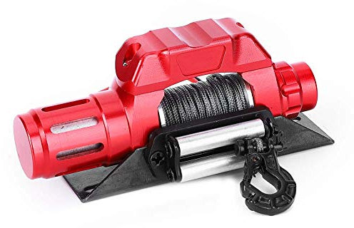 Tbest Cabrestante de Coche RC, Cabrestante de Aleación de Aluminio RC Crawler Control Remoto Inalámbrico Simulación Cabrestante Eléctrico Accesorio Apto para Coche 1/10 RC
