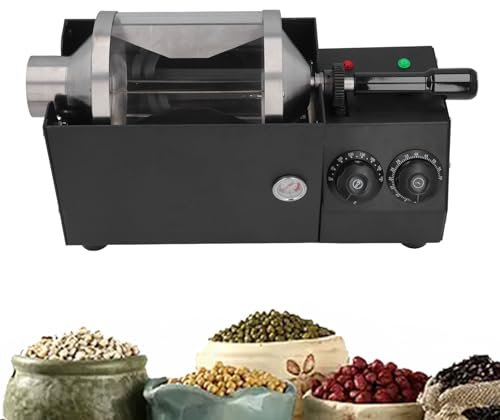 OPPWONG Torréfacteur de café, Torréfacteur Automatique en Verre à Température Réglable de 1,5 KW pour Usage Domestique, Torréfacteur de 60 à 200 ℃, Chauffage Uniforme pour Grains de