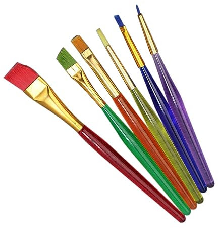 LALAFINA 6pcs Nylon Cake Icing Brush Set for Sugar Craft Painting DIY Tool Kit for Baking for Cake Decoration and Fondant Dusting